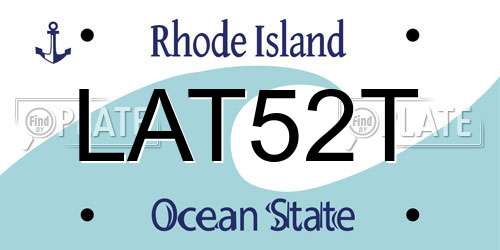 LAT52T Rhode Island License Plate