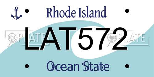 LAT572 Rhode Island License Plate