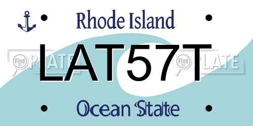 LAT57T Rhode Island License Plate