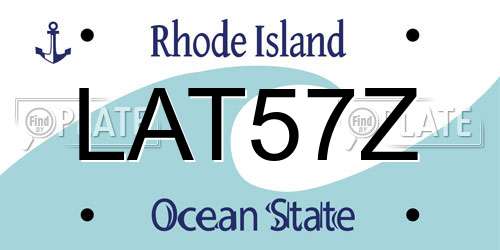 LAT57Z Rhode Island License Plate