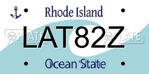 LAT82Z Rhode Island License Plate