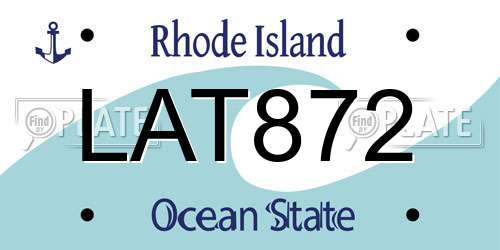 LAT872 Rhode Island License Plate