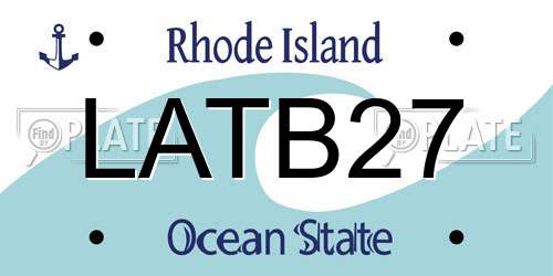 LATB27 Rhode Island License Plate