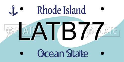 LATB77 Rhode Island License Plate
