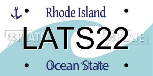 LATS22 Rhode Island License Plate