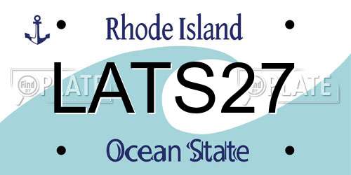 LATS27 Rhode Island License Plate
