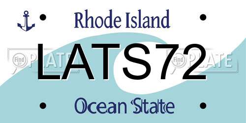 LATS72 Rhode Island License Plate