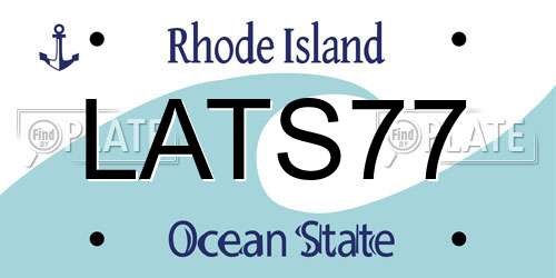 LATS77 Rhode Island License Plate