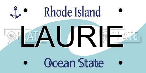 LAURIE Rhode Island License Plate