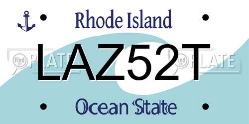 LAZ52T Rhode Island License Plate