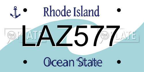 LAZ577 Rhode Island License Plate