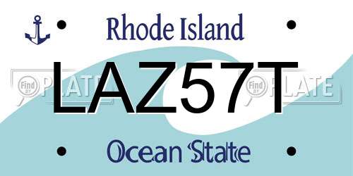 LAZ57T Rhode Island License Plate