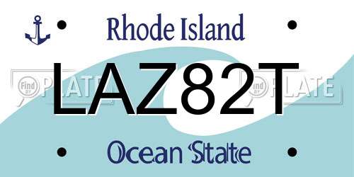 LAZ82T Rhode Island License Plate