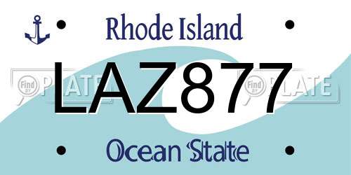 LAZ877 Rhode Island License Plate