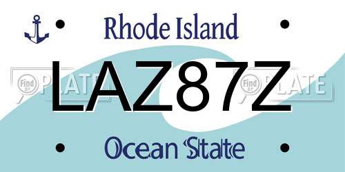 LAZ87Z Rhode Island License Plate