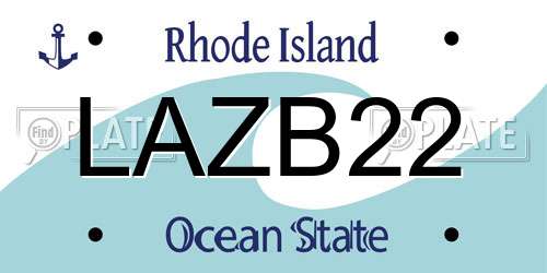 LAZB22 Rhode Island License Plate