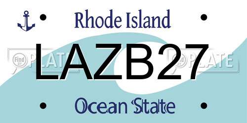 LAZB27 Rhode Island License Plate