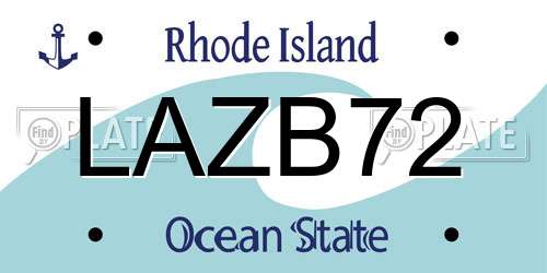 LAZB72 Rhode Island License Plate