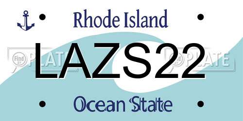 LAZS22 Rhode Island License Plate