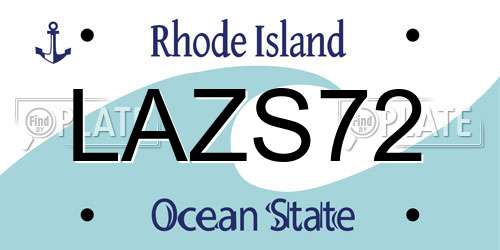 LAZS72 Rhode Island License Plate
