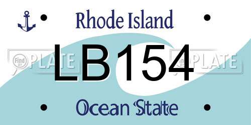 LB154 Rhode Island License Plate