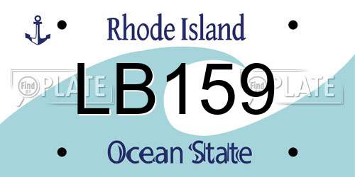 LB159 Rhode Island License Plate