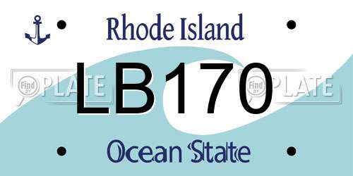 LB170 Rhode Island License Plate