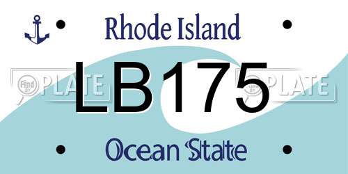 LB175 Rhode Island License Plate