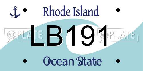 LB191 Rhode Island License Plate