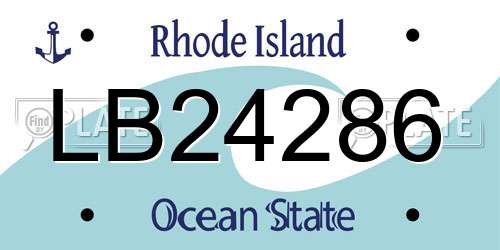 LB24286 Rhode Island License Plate