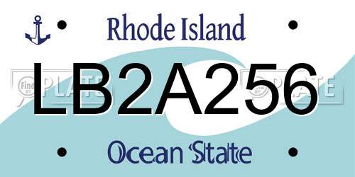 LB2A256 Rhode Island License Plate