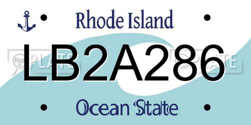 LB2A286 Rhode Island License Plate