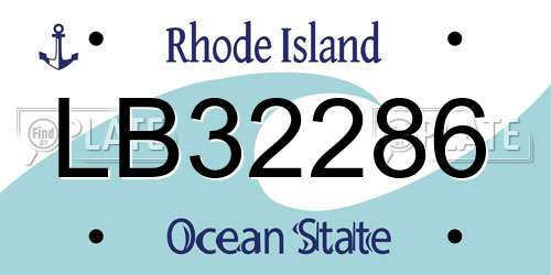LB32286 Rhode Island License Plate