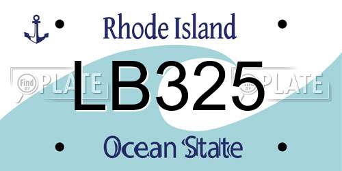 LB325 Rhode Island License Plate