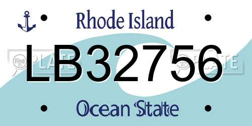 LB32756 Rhode Island License Plate