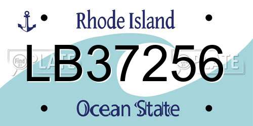 LB37256 Rhode Island License Plate