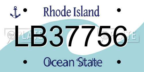 LB37756 Rhode Island License Plate