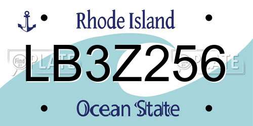 LB3Z256 Rhode Island License Plate