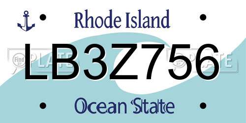 LB3Z756 Rhode Island License Plate