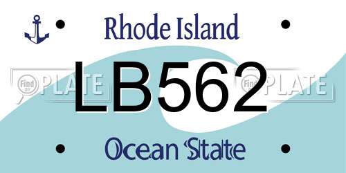 LB562 Rhode Island License Plate
