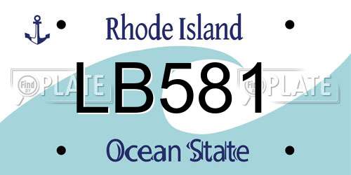 LB581 Rhode Island License Plate