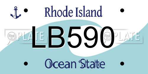 LB590 Rhode Island License Plate
