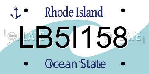 LB5I158 Rhode Island License Plate