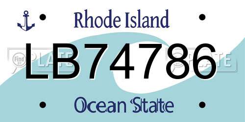 LB74786 Rhode Island License Plate