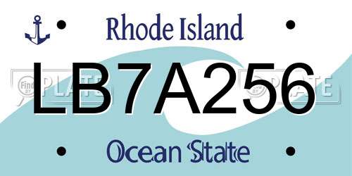 LB7A256 Rhode Island License Plate
