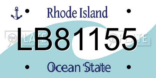 LB81155 Rhode Island License Plate