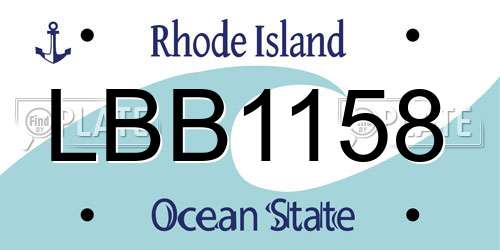 LBB1158 Rhode Island License Plate