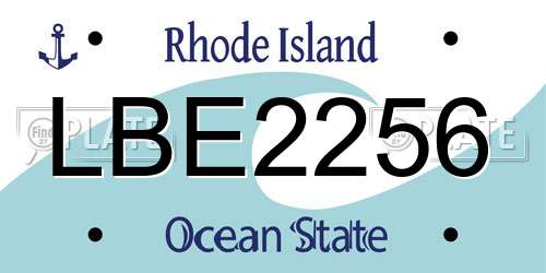 LBE2256 Rhode Island License Plate