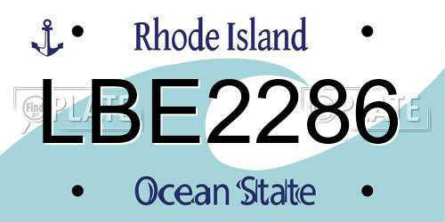 LBE2286 Rhode Island License Plate