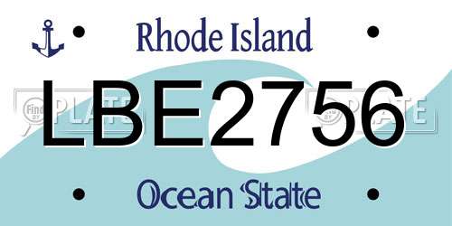 LBE2756 Rhode Island License Plate